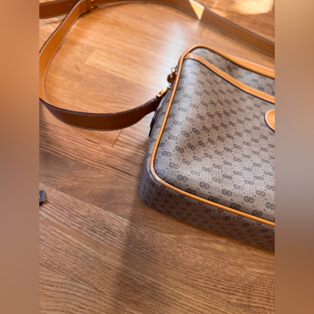 80s Vintage Gucci African Mignon Brown Micro GG Crossbody Bag - Picture 4 of 16